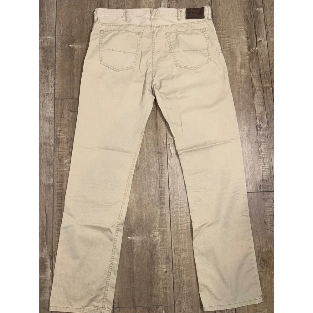 Mens Ralph Lauren Straight Leg Chino Pants Tan Classic Fit Cotton Casual‎ 38x34